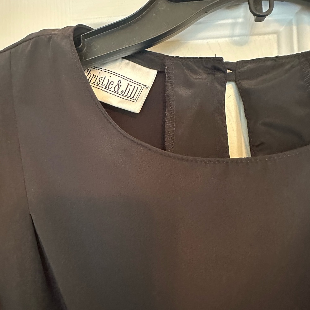 Vintage Christie & Jill Chic Women's Blouse - Red, Teal, Black, Peach Size XL - Picture 9 of 15